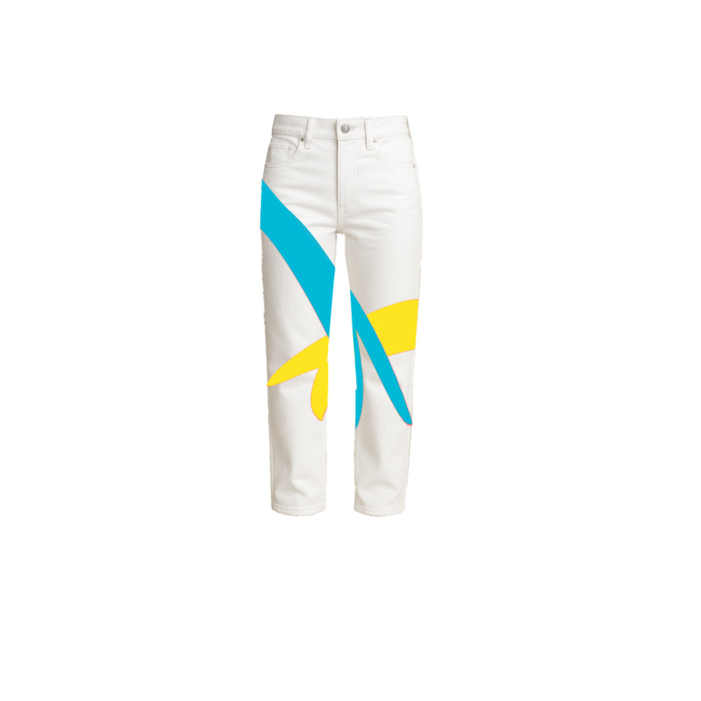 BOS Snake Tongue Jeans White/Blue/Yellow