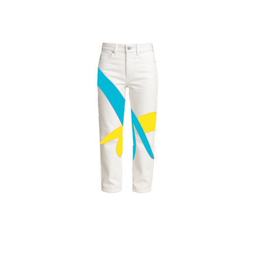 BOS Snake Tongue Jeans White/Blue/Yellow