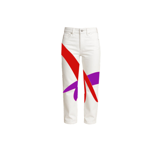 BOS Snake Tongue Jeans White/Red/Purple